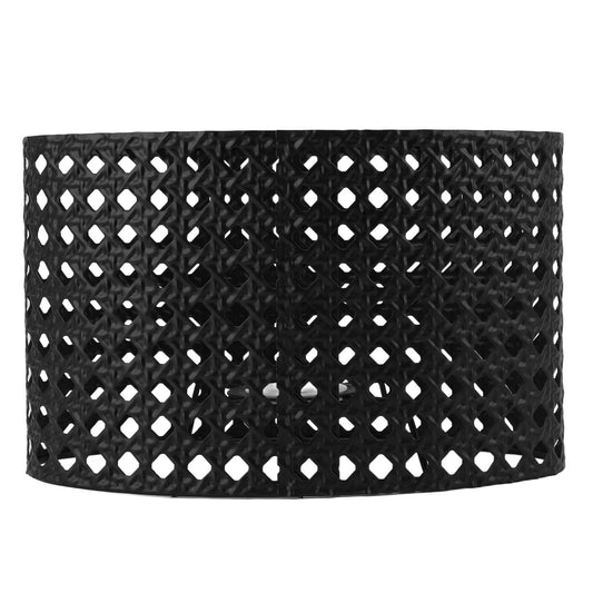 Iron Hollow Oval Lampshade Metal Engraving Hollow Lampshade Compatible for E27 E14 Caliber Lampholders Black