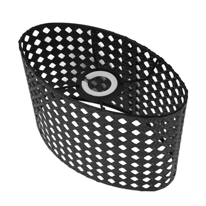 Iron Hollow Oval Lampshade Metal Engraving Hollow Lampshade Compatible for E27 E14 Caliber Lampholders Black