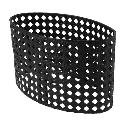 Iron Hollow Oval Lampshade Metal Engraving Hollow Lampshade Compatible for E27 E14 Caliber Lampholders Black