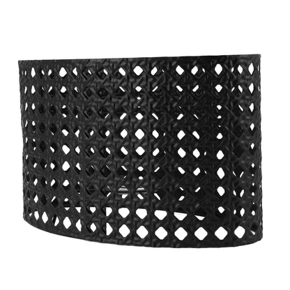 Iron Hollow Oval Lampshade Metal Engraving Hollow Lampshade Compatible for E27 E14 Caliber Lampholders Black