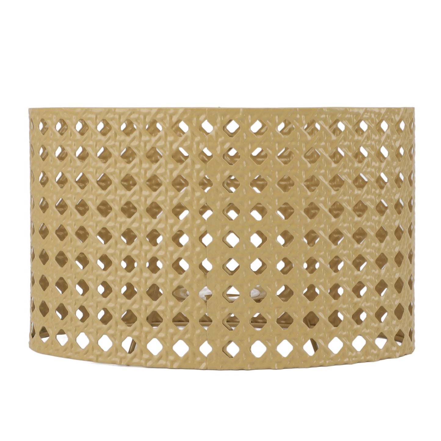Iron Hollow Oval Lampshade Metal Engraving Hollow Lampshade Compatible for E27 E14 Caliber Lampholders Yellow