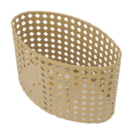 Iron Hollow Oval Lampshade Metal Engraving Hollow Lampshade Compatible for E27 E14 Caliber Lampholders Yellow