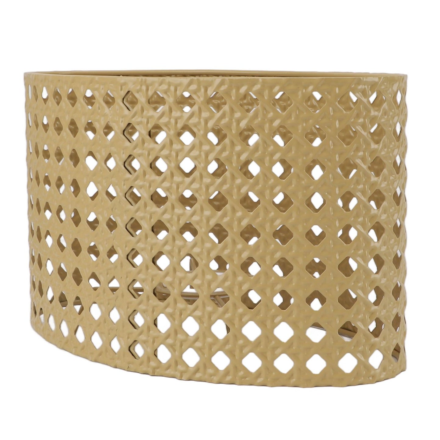 Iron Hollow Oval Lampshade Metal Engraving Hollow Lampshade Compatible for E27 E14 Caliber Lampholders Yellow