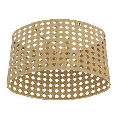Iron Hollow Oval Lampshade Metal Engraving Hollow Lampshade Compatible for E27 E14 Caliber Lampholders Yellow