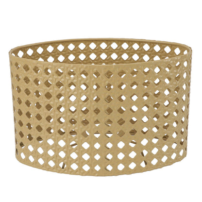 Iron Hollow Oval Lampshade Metal Engraving Hollow Lampshade Compatible for E27 E14 Caliber Lampholders Yellow