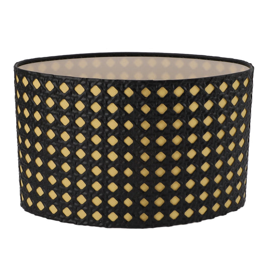 Lampshade Oval Shaped Hollow Metal Carved Compatible E27 E14 Caliber Lampholders Lamp Cover for Office Bedroom Living Room Black and Yellow Liner