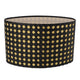 Lampshade Oval Shaped Hollow Metal Carved Compatible E27 E14 Caliber Lampholders Lamp Cover for Office Bedroom Living Room Black and Yellow Liner