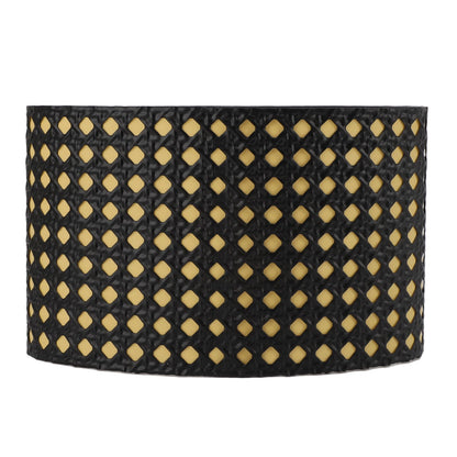 Lampshade Oval Shaped Hollow Metal Carved Compatible E27 E14 Caliber Lampholders Lamp Cover for Office Bedroom Living Room Black and Yellow Liner