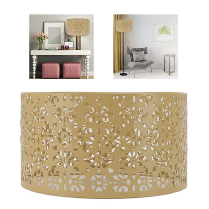 Desk Lampshade Hollow Out Iron Exquisite Decorative Lamp Shade for E27 E14 Floor Lamps Chandeliers Yellow