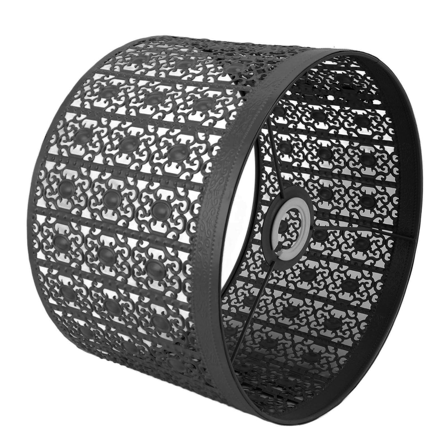 Lamp Shade Hollow Out Metal E27 E14 Clip On Easy Installation Durable Lamp Cover for Table Bedroom Living Room Home Black