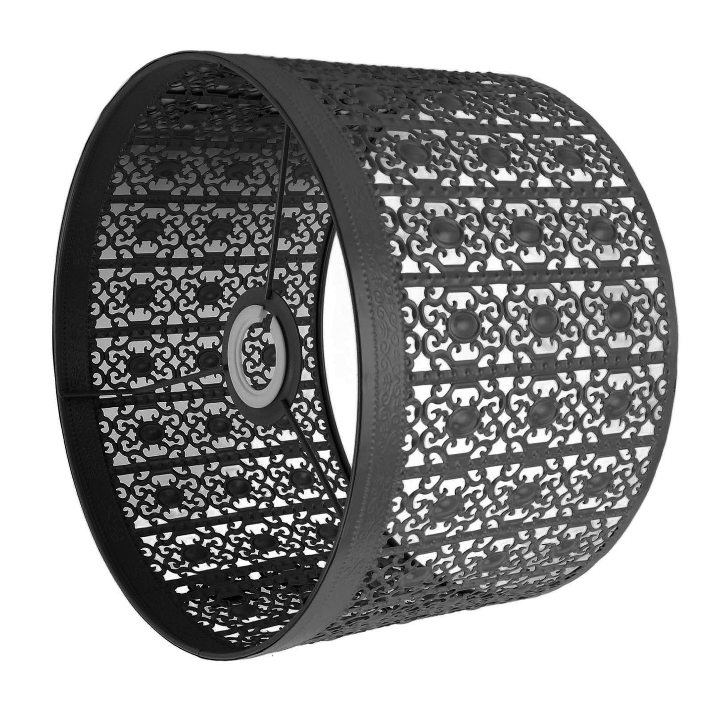 Lamp Shade Hollow Out Metal E27 E14 Clip On Easy Installation Durable Lamp Cover for Table Bedroom Living Room Home Black