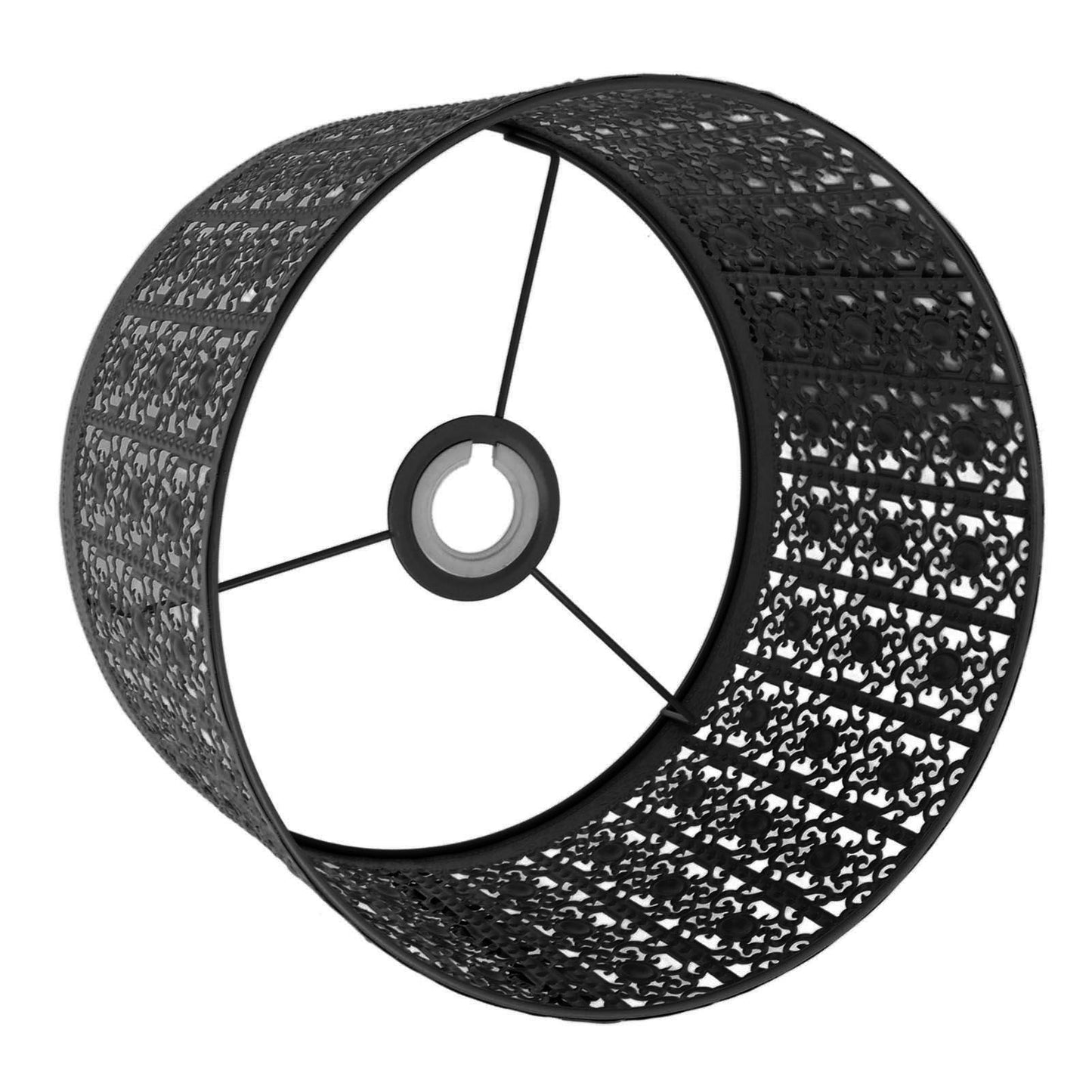 Lamp Shade Hollow Out Metal E27 E14 Clip On Easy Installation Durable Lamp Cover for Table Bedroom Living Room Home Black