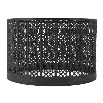 Lamp Shade Hollow Out Metal E27 E14 Clip On Easy Installation Durable Lamp Cover for Table Bedroom Living Room Home Black