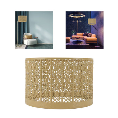Lamp Shade Hollow Out Metal E27 E14 Clip On Easy Installation Durable Lamp Cover for Table Bedroom Living Room Home Yellow