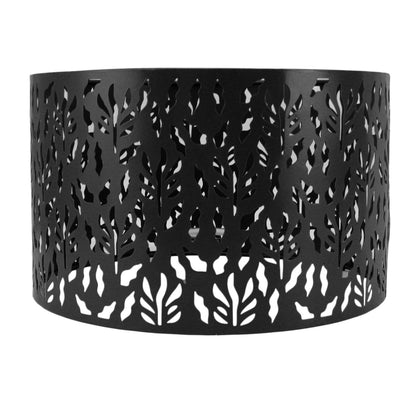 Metal Lamp Shades Hollow Carved Lampshade Modern Style Hollow Lampshade Compatible with E27 E14 Lamp Holder Water Grass Leaf Black