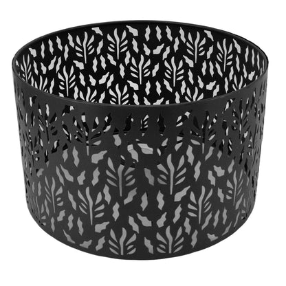 Metal Lamp Shades Hollow Carved Lampshade Modern Style Hollow Lampshade Compatible with E27 E14 Lamp Holder Water Grass Leaf Black