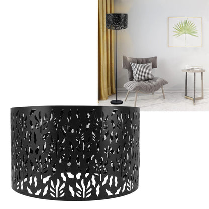 Metal Lamp Shades Hollow Carved Lampshade Modern Style Hollow Lampshade Compatible with E27 E14 Lamp Holder Water Grass Leaf Black