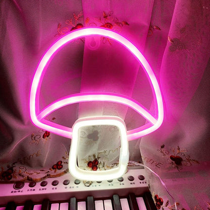 Mushroom LED Neon Light Mushroom Cute Neon Sign for Decorating Living Room Children Room Bar Game Room USB Battery Powered