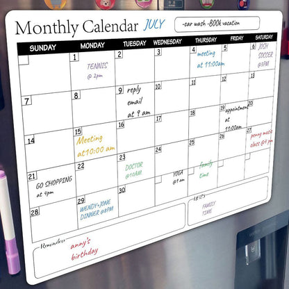 Rewritable Magnetic Whiteboard Refrigerator Calendar Message Board Monthly Planner Board