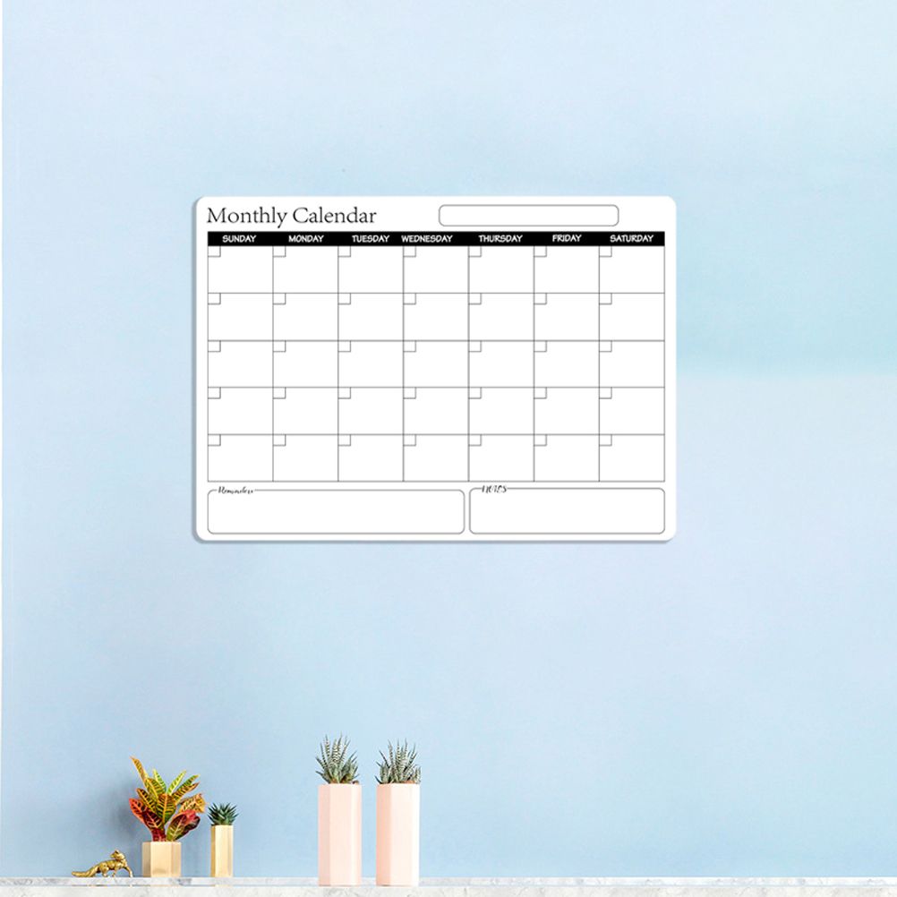 Rewritable Magnetic Whiteboard Refrigerator Calendar Message Board Monthly Planner Board