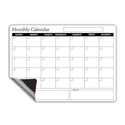 Rewritable Magnetic Whiteboard Refrigerator Calendar Message Board Monthly Planner Board