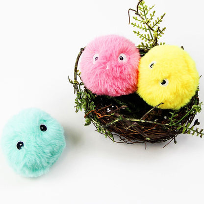 Plush Catnip Ball Cat Toy Lifelike Animal Chirping Sounds Interactive Cat Toys Soft Fluffy Plush Cat Ball Toys