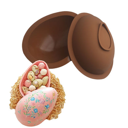 3D Easter Egg Chocolate Silicone Mold DIY Easter Surprise Mousse Moulds Baking Tool for Hot Chocolate Cocoa Bombs Cake