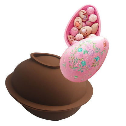 3D Easter Egg Chocolate Silicone Mold DIY Easter Surprise Mousse Moulds Baking Tool for Hot Chocolate Cocoa Bombs Cake