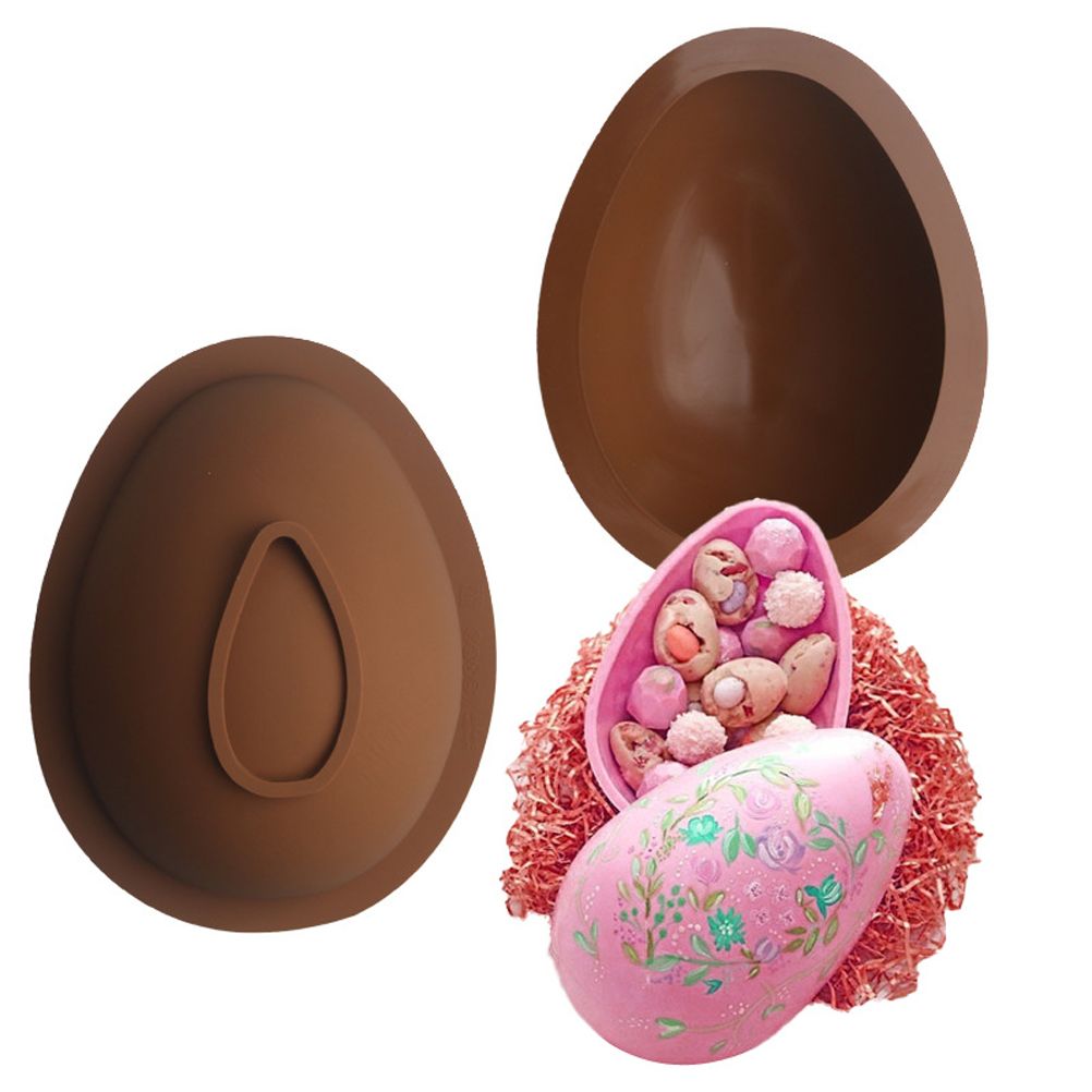 3D Easter Egg Chocolate Silicone Mold DIY Easter Surprise Mousse Moulds Baking Tool for Hot Chocolate Cocoa Bombs Cake