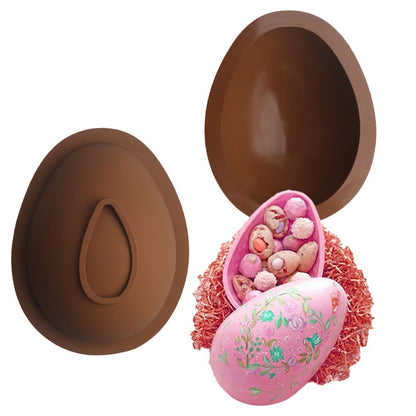 3D Easter Egg Chocolate Silicone Mold DIY Easter Surprise Mousse Moulds Baking Tool for Hot Chocolate Cocoa Bombs Cake