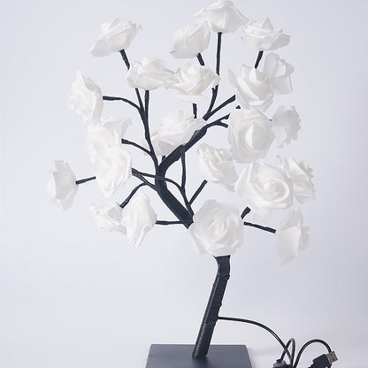 Removable Plastic Base USB Switch LED Simulation Rose Decoration Night Light
