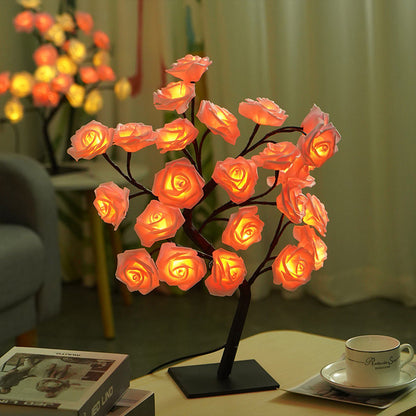 Removable Plastic Base USB Switch LED Simulation Rose Decoration Night Light
