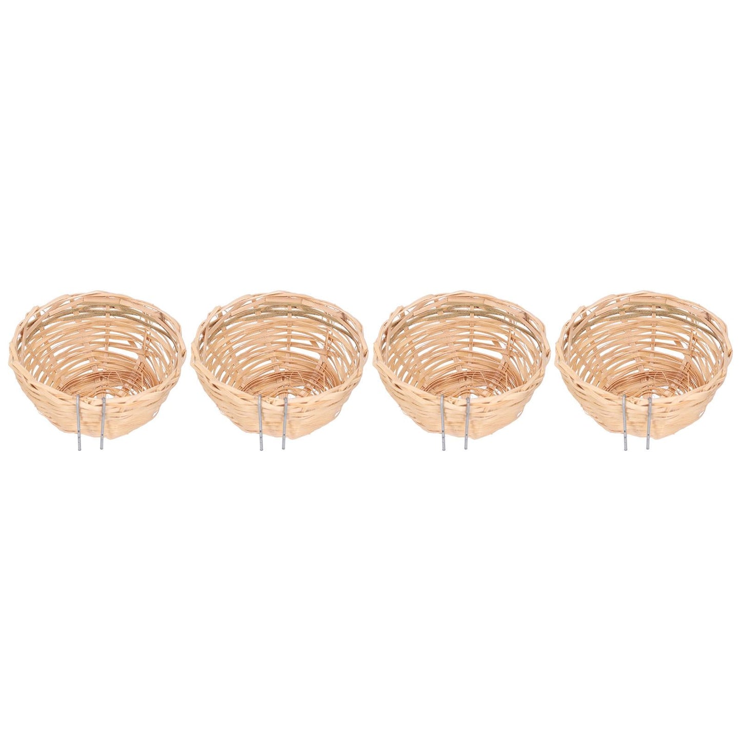4pcs Bamboo Bird Nest Handmade Weaving Breeding Resting Bird House with Hook for Parrots Canary