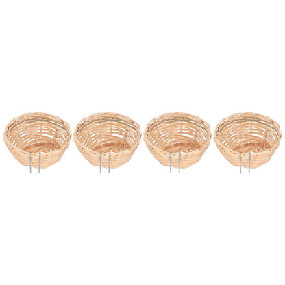 4pcs Bamboo Bird Nest Handmade Weaving Breeding Resting Bird House with Hook for Parrots Canary