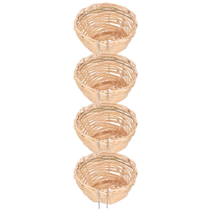 4pcs Bamboo Bird Nest Handmade Weaving Breeding Resting Bird House with Hook for Parrots Canary