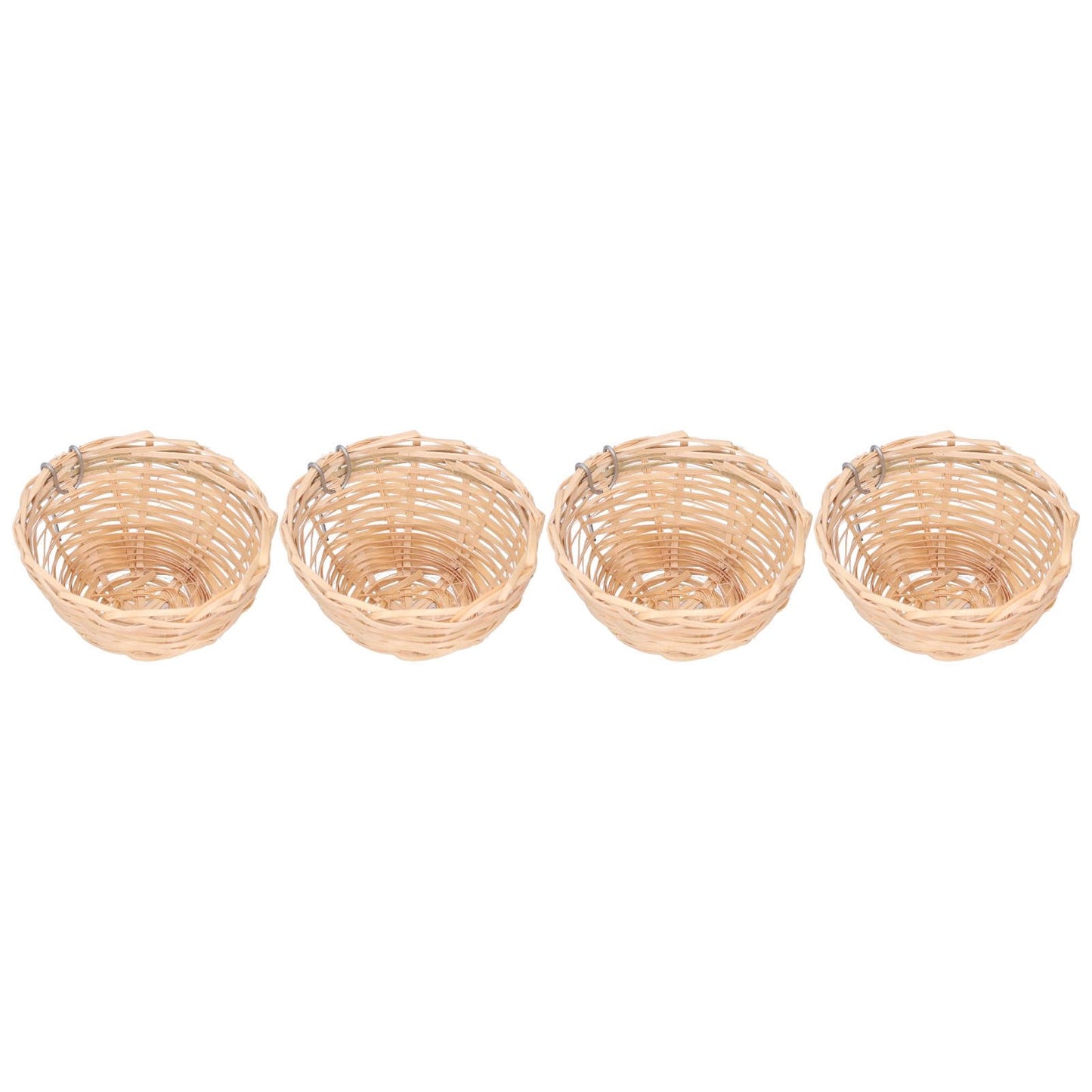 4pcs Bamboo Bird Nest Handmade Weaving Breeding Resting Bird House with Hook for Parrots Canary