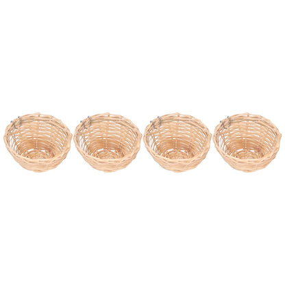 4pcs Bamboo Bird Nest Handmade Weaving Breeding Resting Bird House with Hook for Parrots Canary