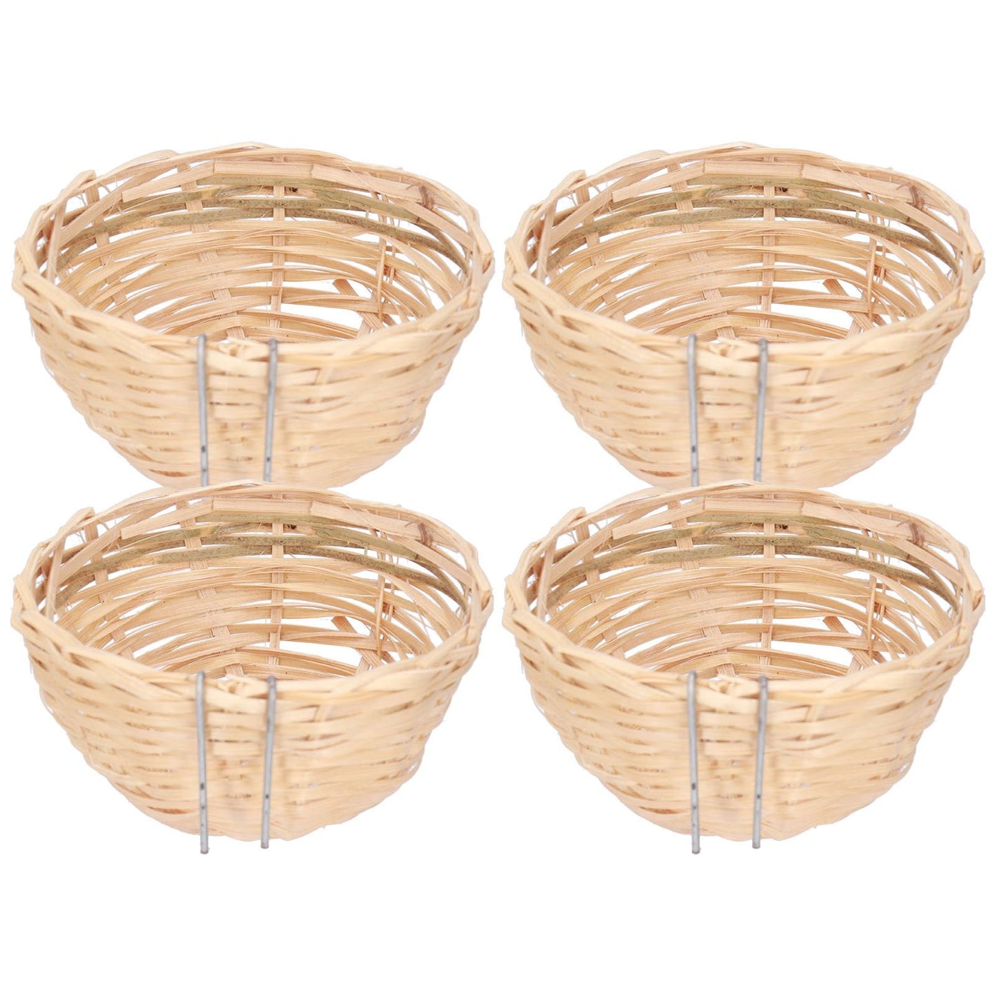4pcs Bamboo Bird Nest Handmade Weaving Breeding Resting Bird House with Hook for Parrots Canary