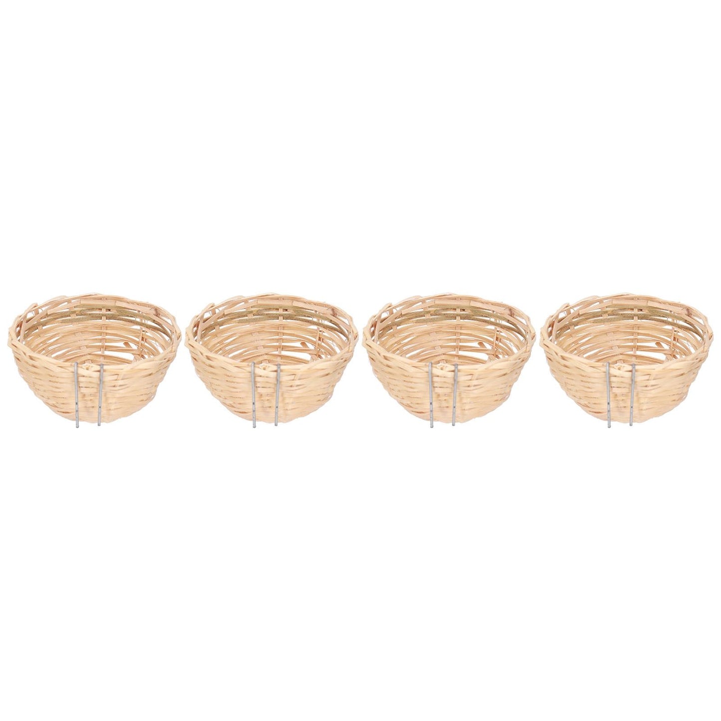 4pcs Bamboo Bird Nest Handmade Weaving Breeding Resting Bird House with Hook for Parrots Canary