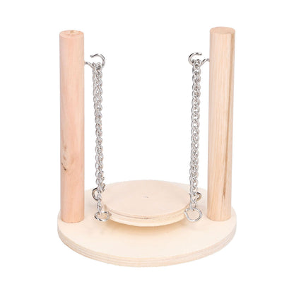 Parrots Swing Toy Wooden Birds Perch Stand Birds Toy for Hamster Small Animal Supplies