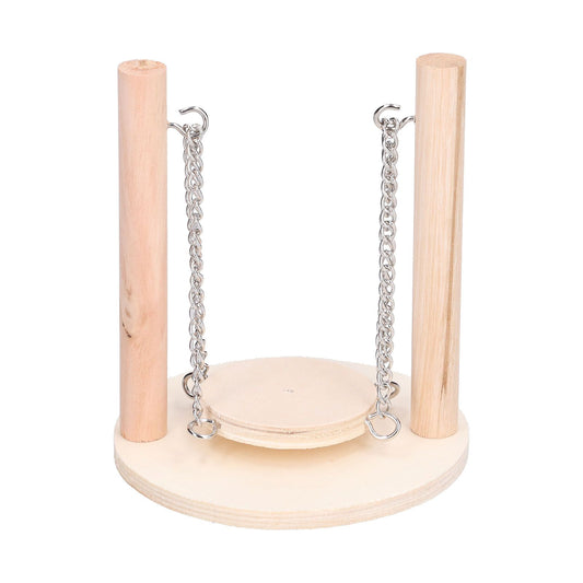 Parrots Swing Toy Wooden Birds Perch Stand Birds Toy for Hamster Small Animal Supplies