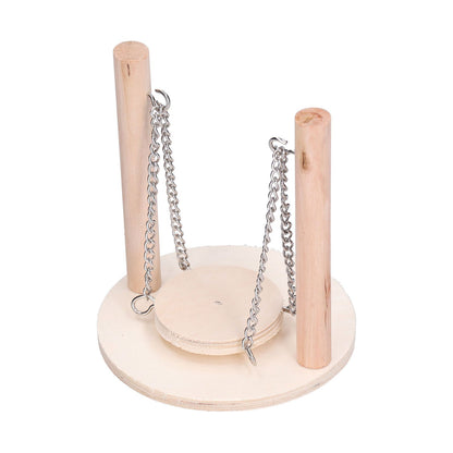 Parrots Swing Toy Wooden Birds Perch Stand Birds Toy for Hamster Small Animal Supplies