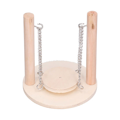 Parrots Swing Toy Wooden Birds Perch Stand Birds Toy for Hamster Small Animal Supplies