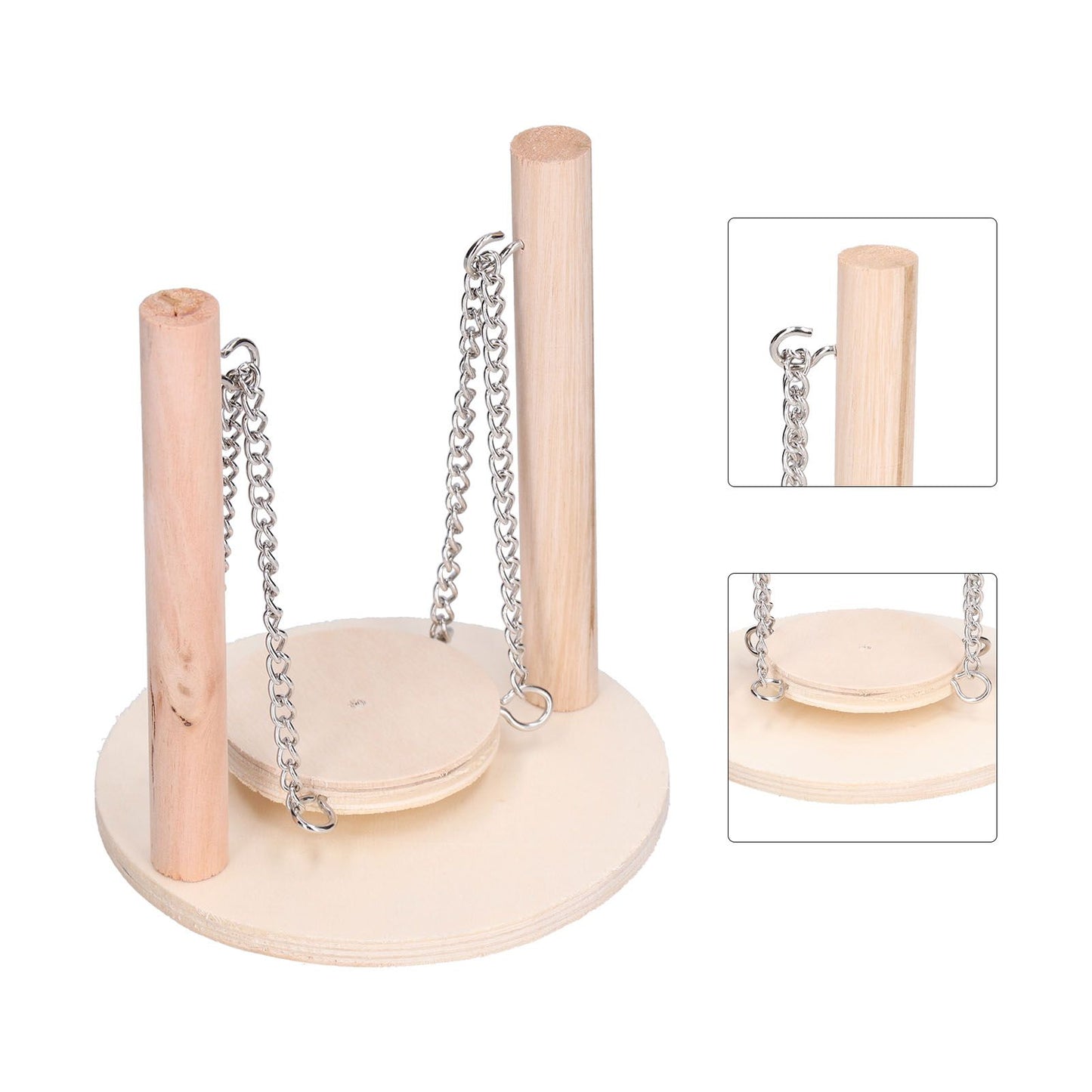 Parrots Swing Toy Wooden Birds Perch Stand Birds Toy for Hamster Small Animal Supplies