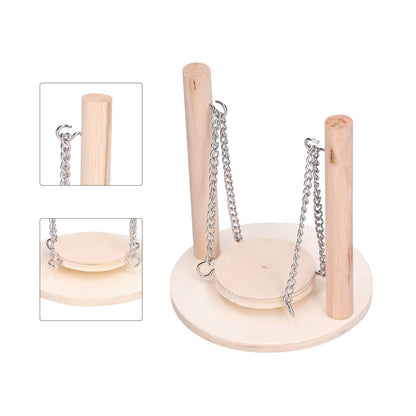 Parrots Swing Toy Wooden Birds Perch Stand Birds Toy for Hamster Small Animal Supplies
