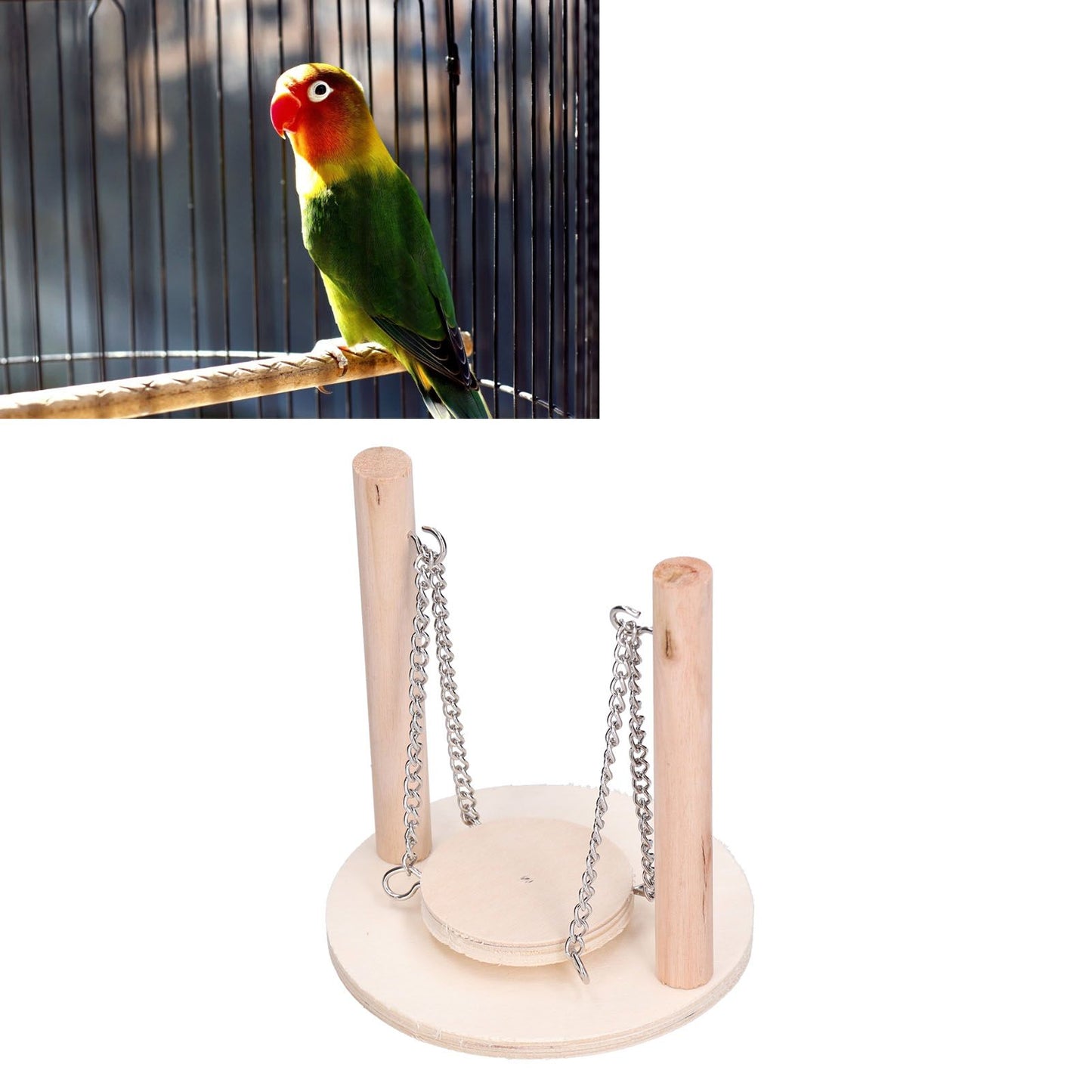 Parrots Swing Toy Wooden Birds Perch Stand Birds Toy for Hamster Small Animal Supplies