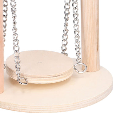 Parrots Swing Toy Wooden Birds Perch Stand Birds Toy for Hamster Small Animal Supplies
