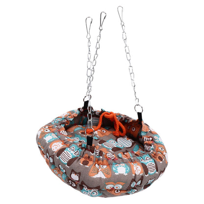Bird Bed Safe Warm Soft Plush Easy Storage Space Saving Easy Cleaning Suspensible Design Bird Nest for Home Travel