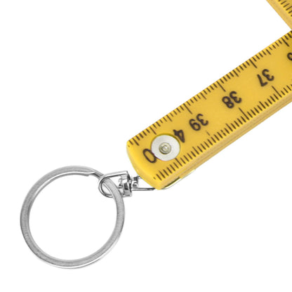 2Pcs ABS Folding Ruler Portable 0.5m Foldable Ruler with Key Ring for Carpentry Laying TilesYellow