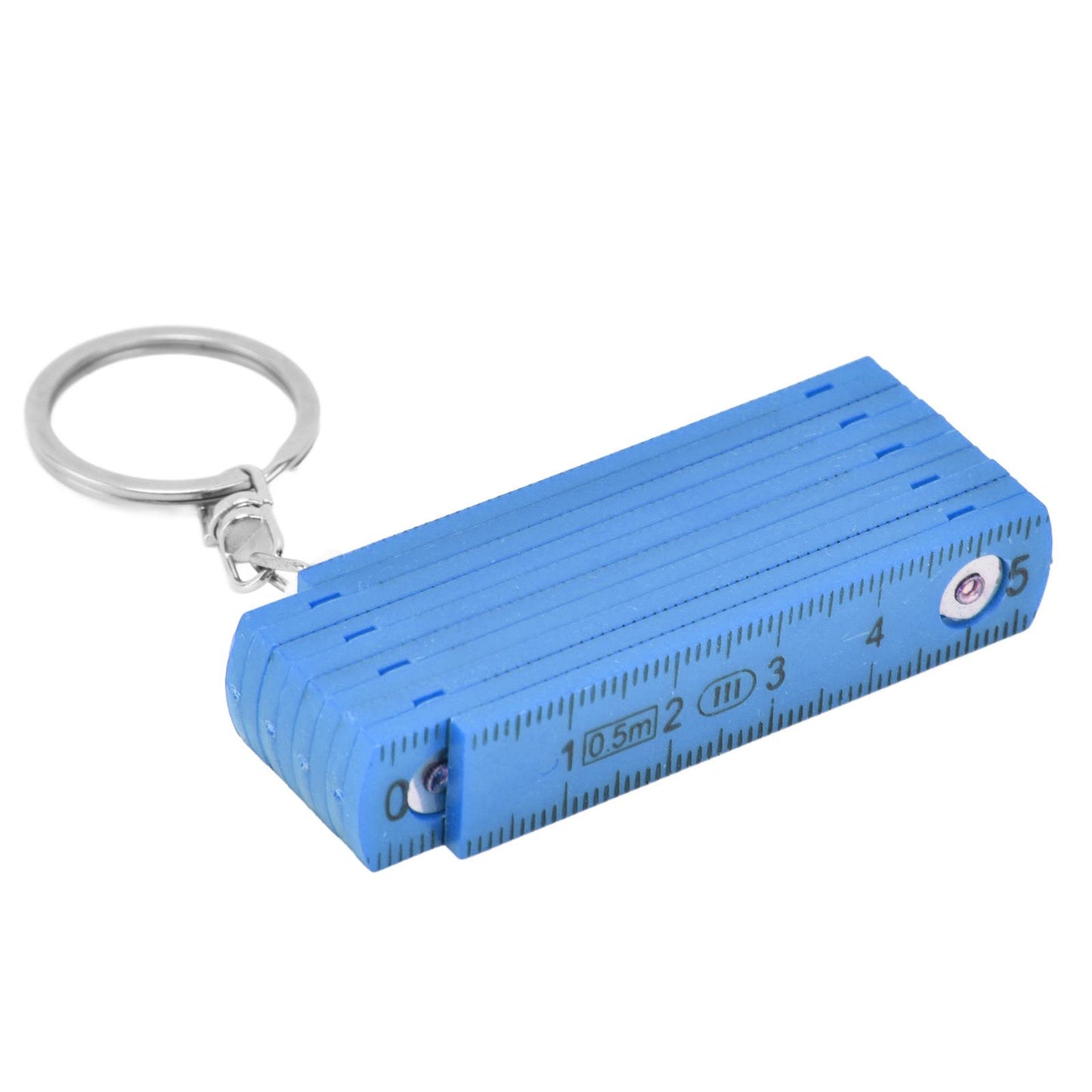 2Pcs ABS Folding Ruler Portable 0.5m Foldable Ruler with Key Ring for Carpentry Laying TilesBlue